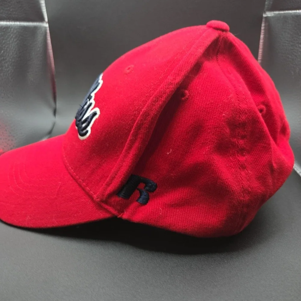 Russell Athletic Ole Miss Rebels NCAA Hat Cap Mens OSFM Red Embroidered Adjbl